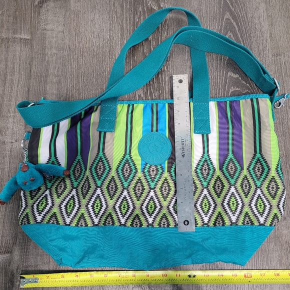 Kipling Teal and Green Patterned Travel Bag - Picture 4 of 6